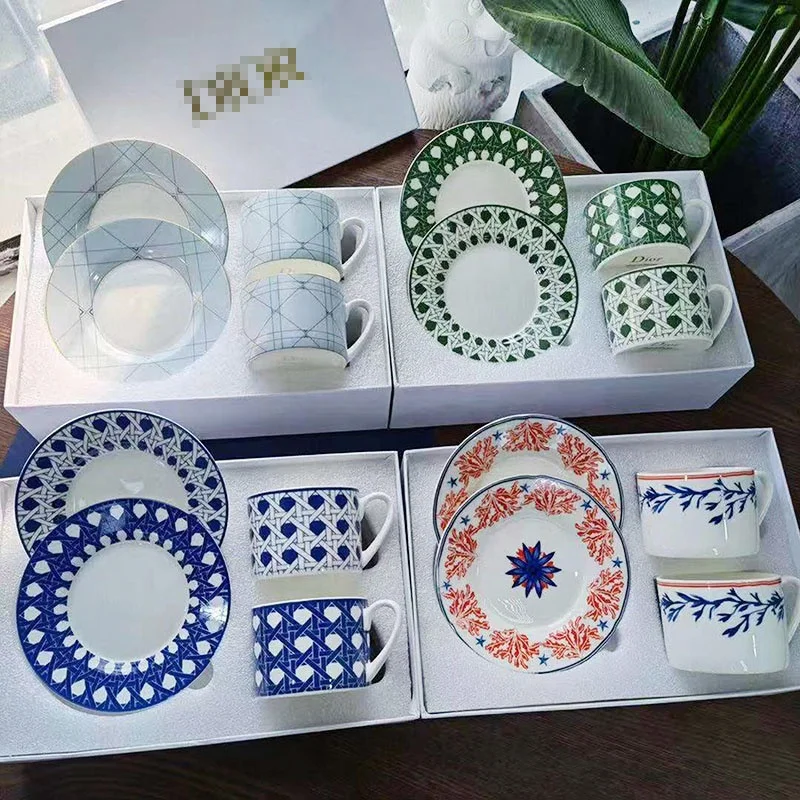 Recommend European Luxury Porcelain Coffee & Tea 2 Cups Set for Gift