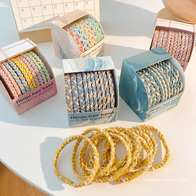 popular candy color twist ponytail hair rope high elastic durable rubber hair ties eco friendly cute hair accessories