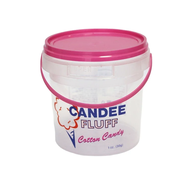 1L Food Grade clear Plastic Bucket Buckets With Lid Wholesale Can Printing logo Ice Cream