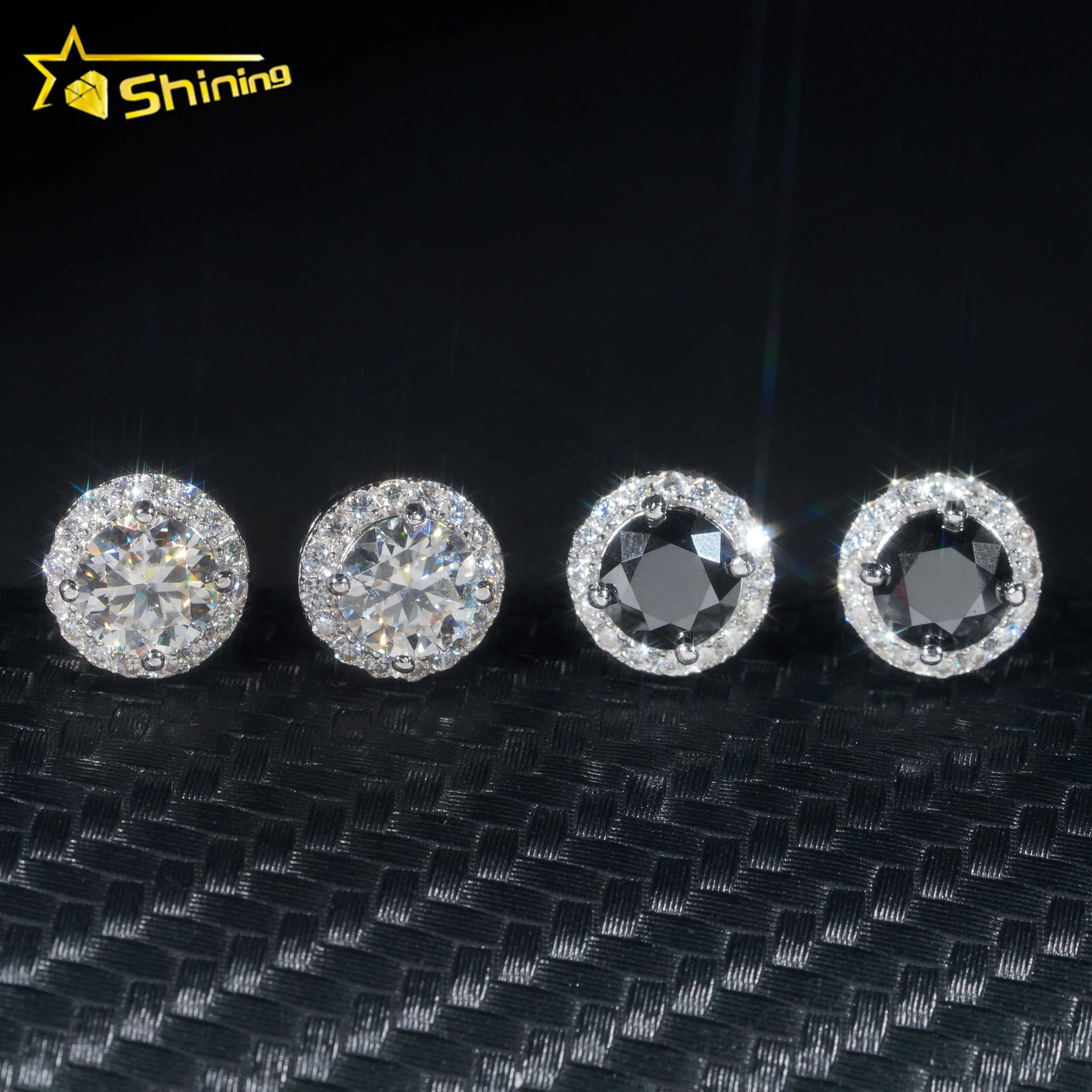 Ready To Ship Best Hot Selling Pass Diamond Tester Hip Hop Jewelry 925 Sterling Silver VVS Moissanite Stud Earrings 6mm