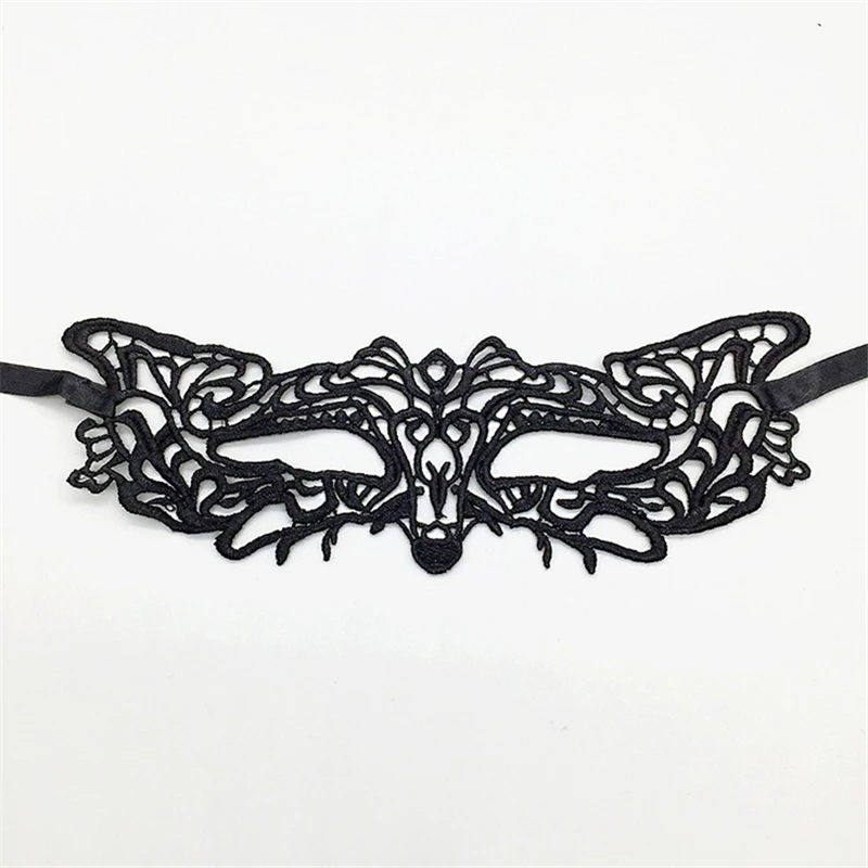 Womens girls black masquerade mask fancy dance club nightclub sexy lace eye mask for halloween carnival party