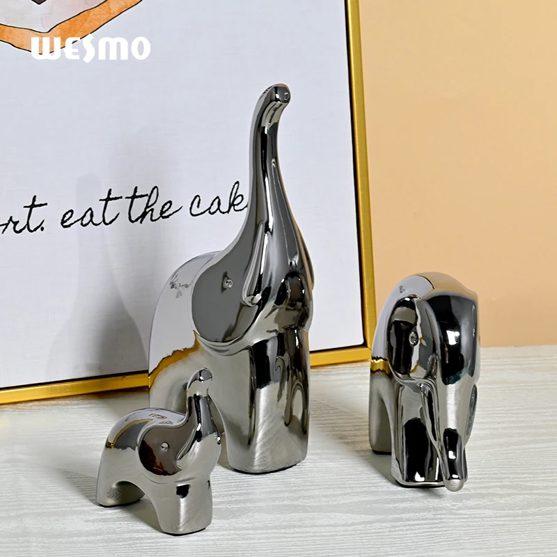 Electroplated Ceramic Elephant Ornament Home Decor Items Cabinet Living Room Table decoration statue