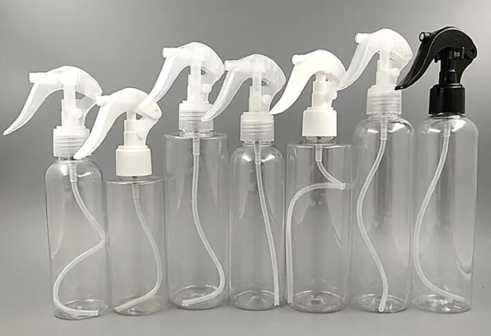 100ml-500ml PET Clear Empty Water Mist Trigger Spray Bottle, Trigger Sprayer Plastic Bottles for Cleaning Gardening Packaging