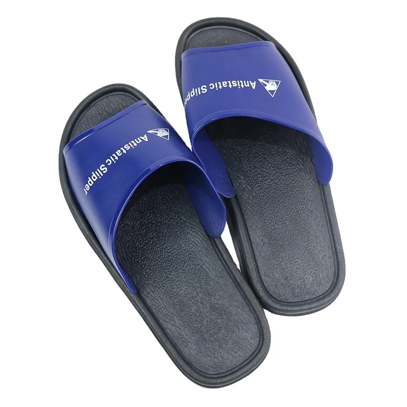 Anti-static slippers Blue PVC Sole Work Antistatic Shoes for Food Manufacturing Unsix Cleanroom