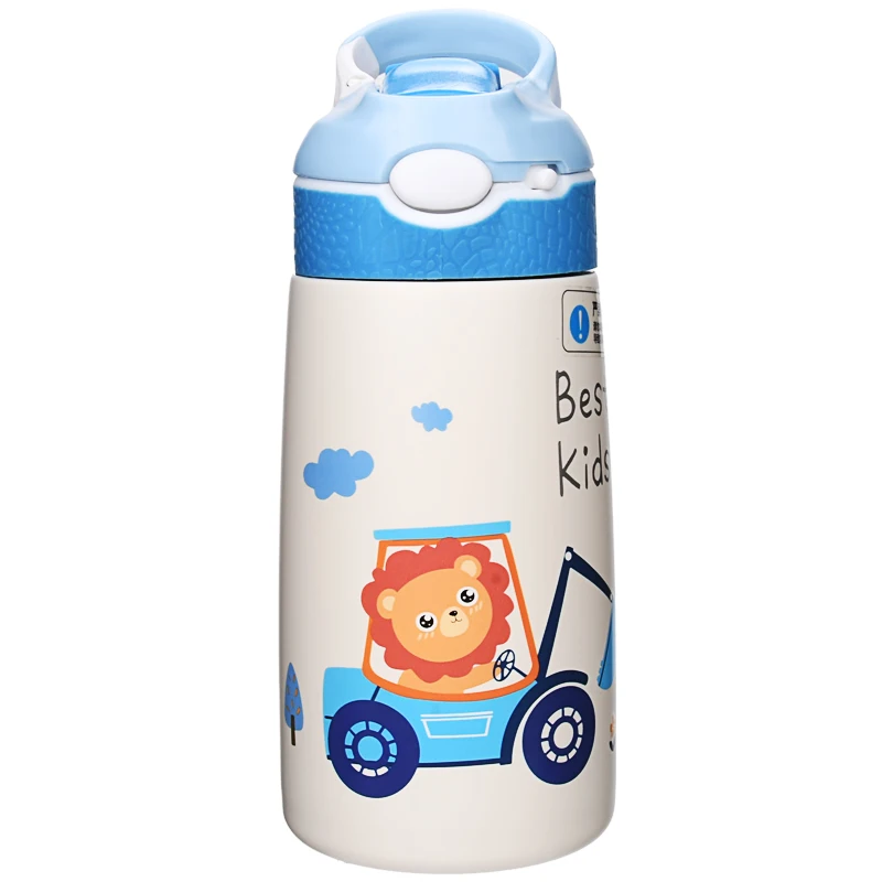 Aohea Custom Kid School thermos square Water Bottle 304 stainless steel aluminum Water Bottle with straw