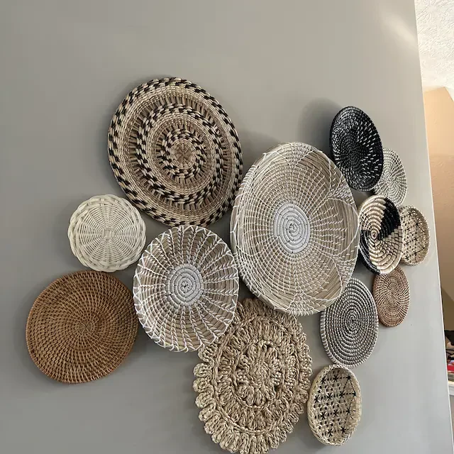 wall decoration basket boho woven wall basket plate boho hanging straw boho wall decor basket