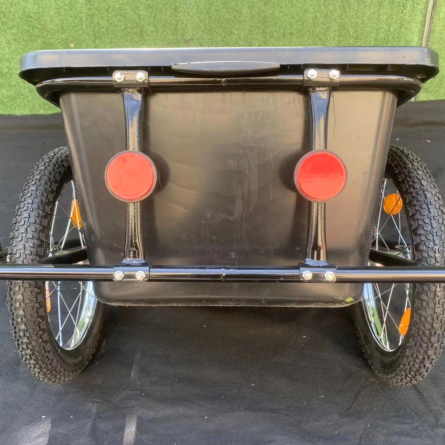Bike Cargo Trailer Steel Black Bicycle Cycling Shopping Camping Luggage Cart Carrier