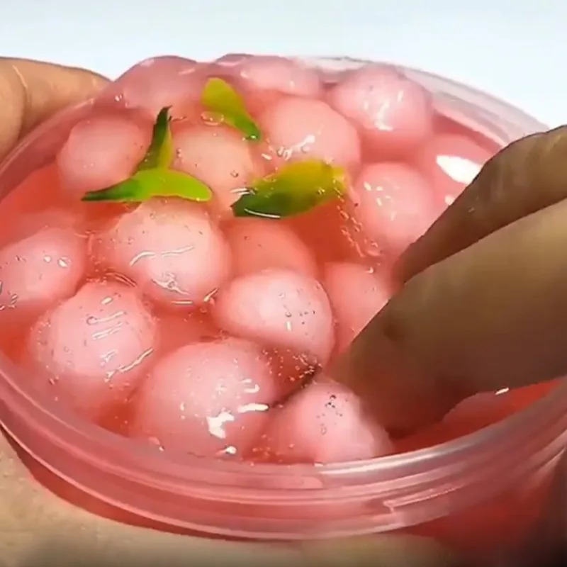 red ball delicious food accessories slime toys cherry crystal slime toys