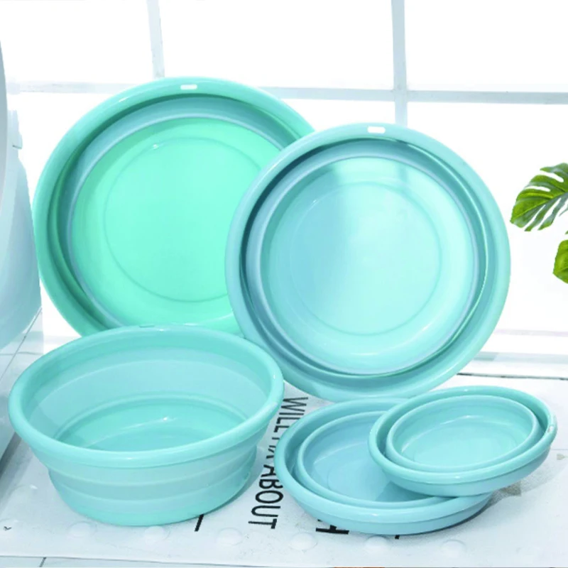 Portable Baby Folding Basin Kids Washbasin Collapsible Thicken Tourism Wash Water Foldable Footbath Basin For Child