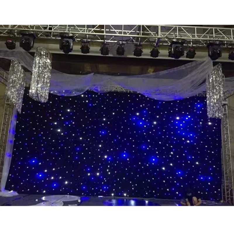 Pro LED Star Light Black Curtain RGBW LED Star Curtain For Wedding Show Theater Party