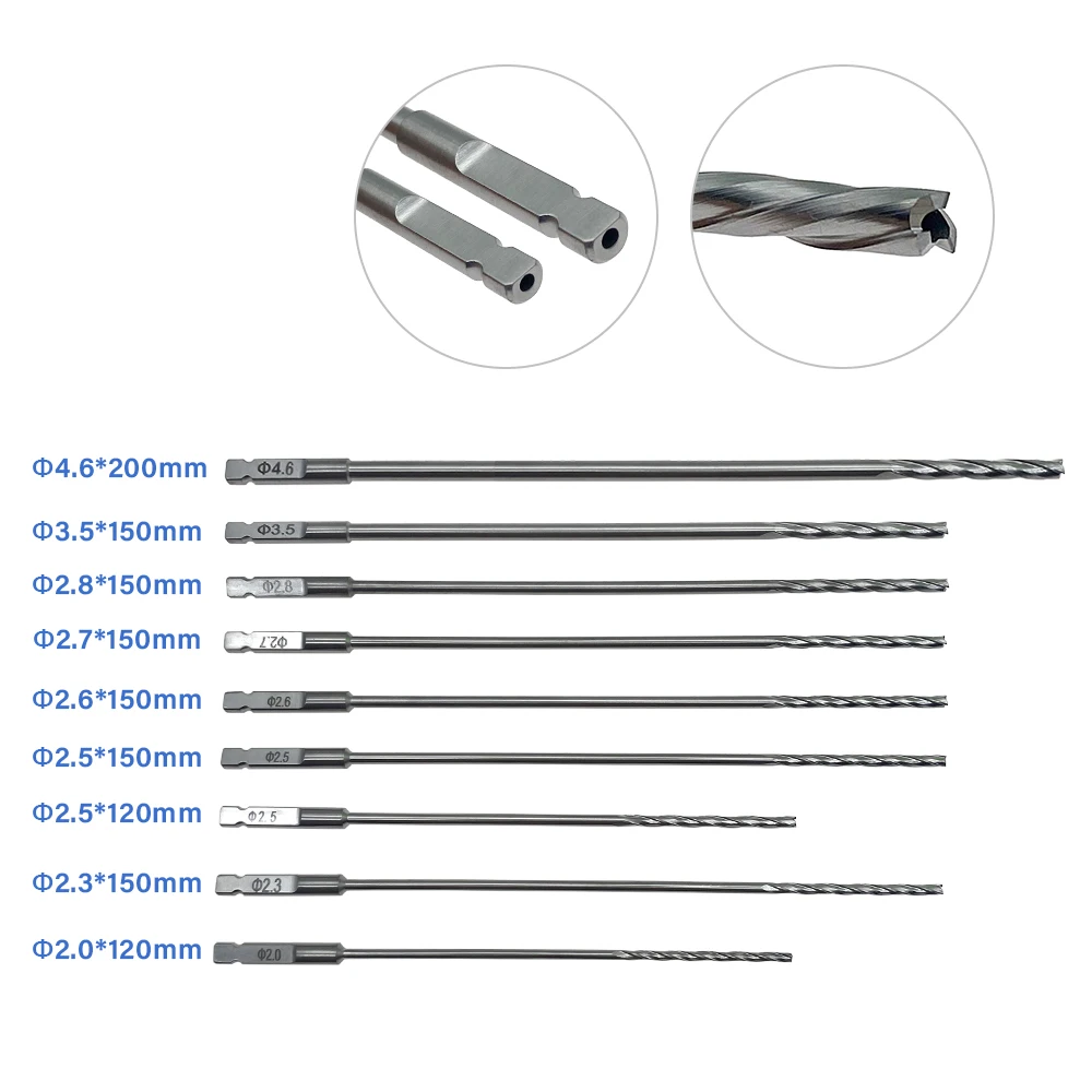 1pcs Stainless Steel AO Cannulated Drill Bits Hollow Drill Bits Autoclavable Orthopedic Instrument