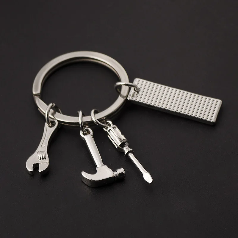 Zinc Alloy Keychain Custom Factory Supply Alloy Keychain Zinc Alloy Personality Hammer Wrench Keychain Dad Letter Pendant