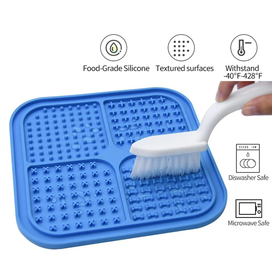 Slow Feed Pad Dog Treat Dispenser Dog Lick Mat Silicone Rubber Lick Mat Enrichment Lick Mat