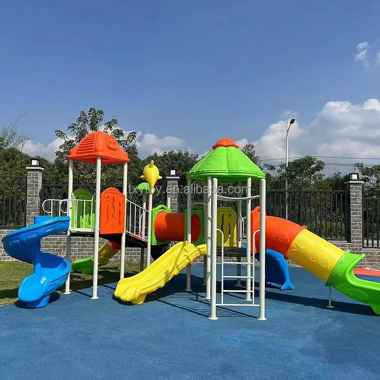 Educational play area indoor kids slide school sports park plastic slides for children playground equipment