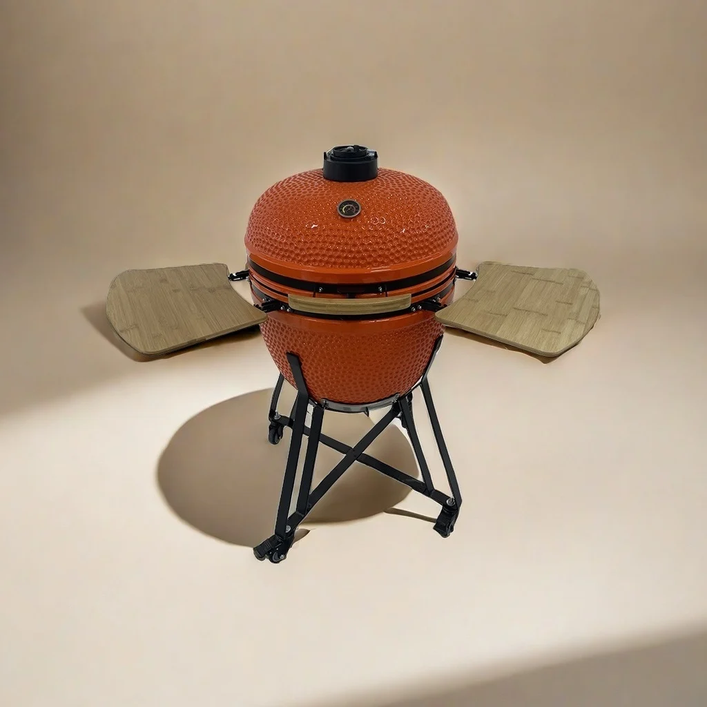 China Made Portable Kamado Style Ceramic Grill and Smoker Garden BBQ Charcoal 25/18 inch Grill Outdoor