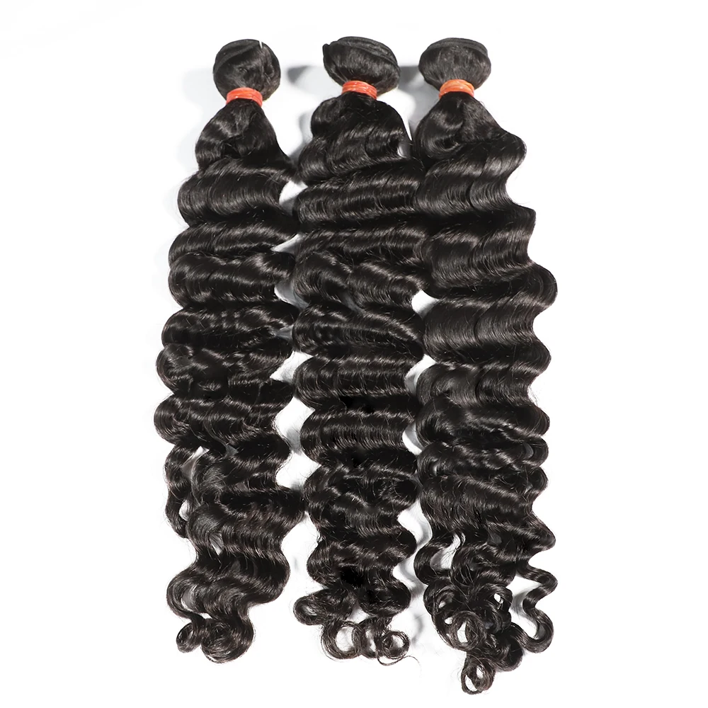 100% Unprocessed Virgin Peruvian Human Hair,Deep Wave Human Hair Bundle,cuticle aligned hair 8a grade mink Hair Extension