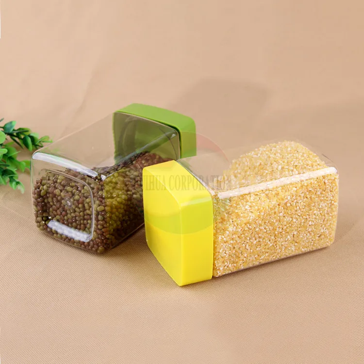 Food Grade Square Shape PET Airless Plastic Jar Container