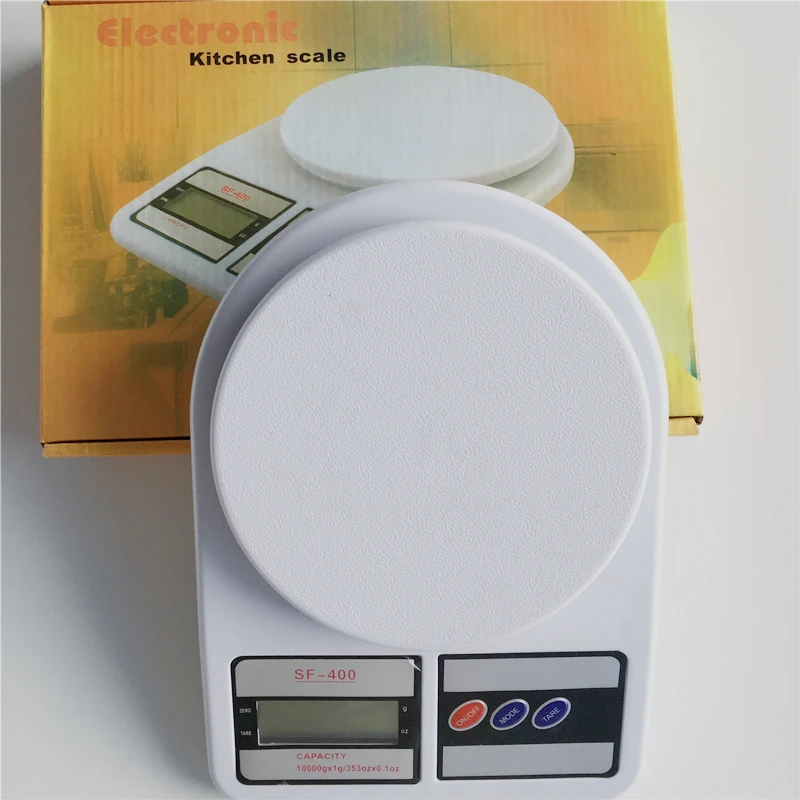 Electronic Cook Kitchen Scale Small Smart LCD ABS Portable 5 Kg Digital Display Round ABS Plastic Kitchen Weight Scale 10kg 1 G