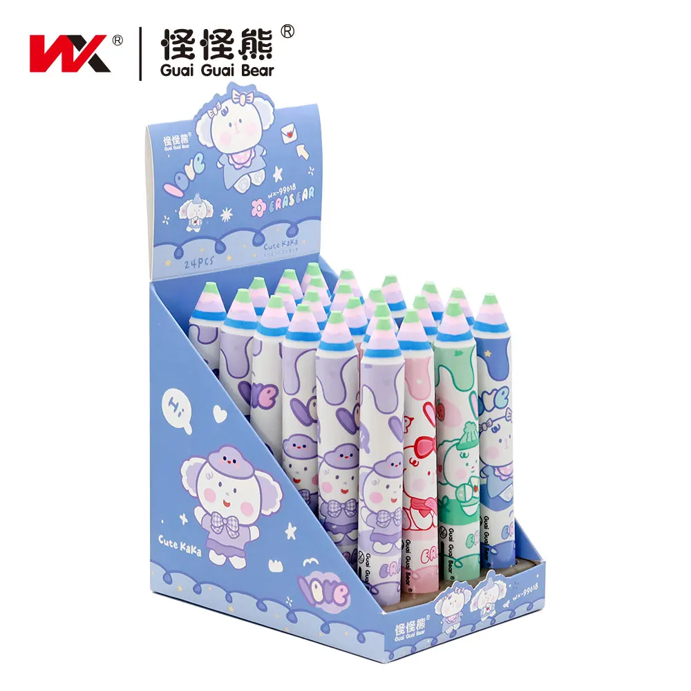 stock kawaii cartoon adorable cylindrical big eraser color eraser factory new product promotion student stationery office