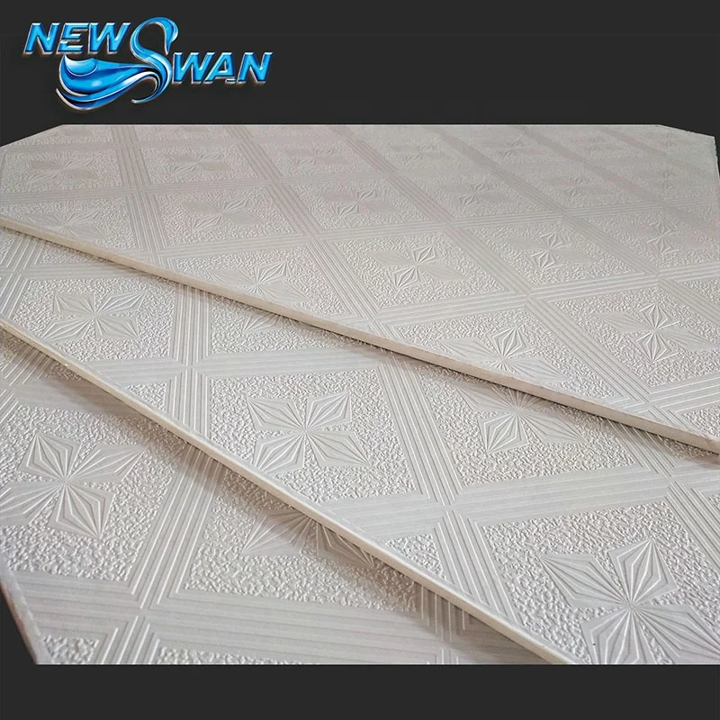 
60X60 Gypsum Ceiling / PVC Laminated Gypsum Ceiling Tiles 