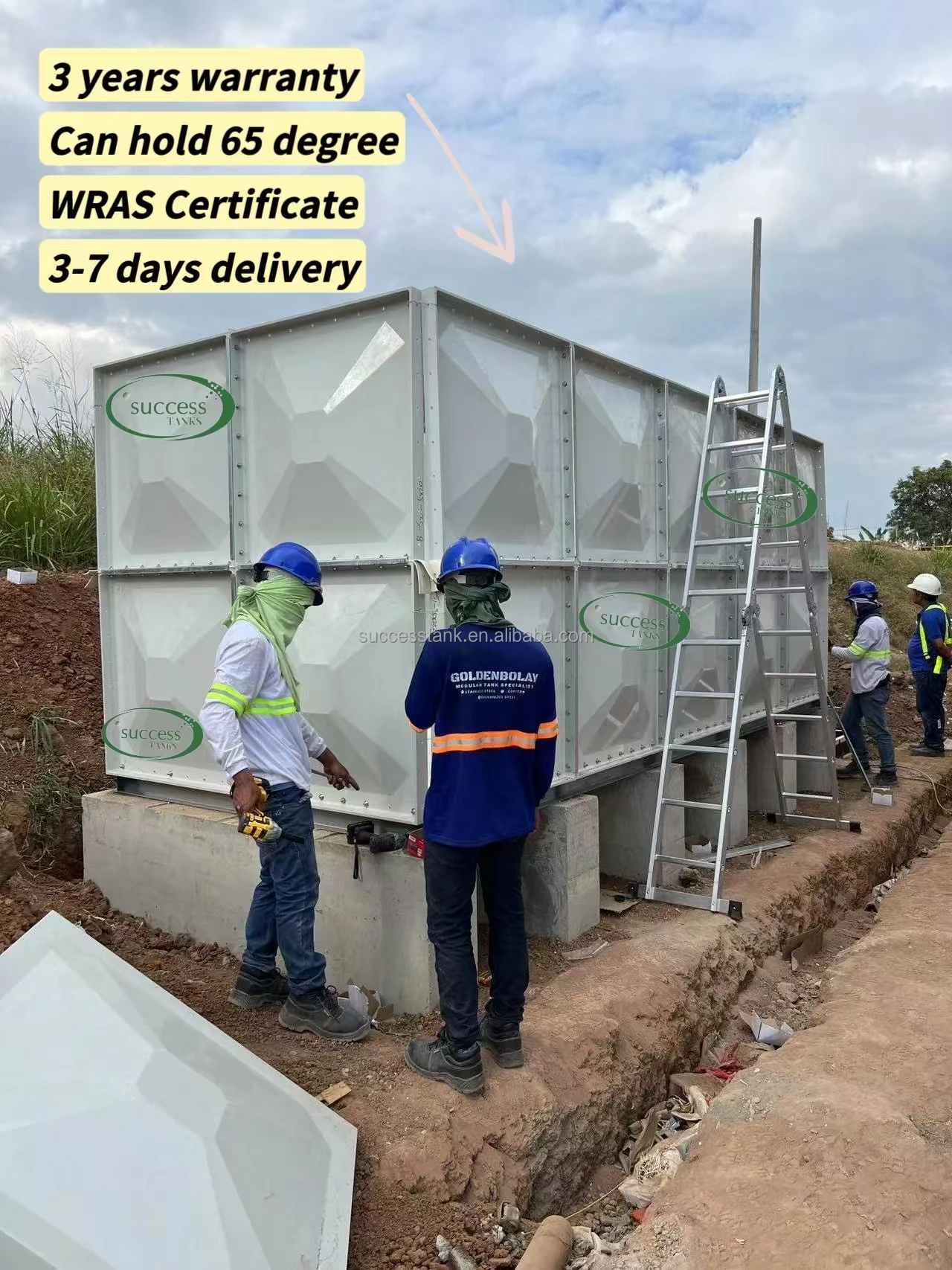 Hot Sale Custom 8000 500000 Liters FRP GRP Fiber Glass Rain Water Storage Tank Cheap Price Food Grade Drinking Water Tank in UAE