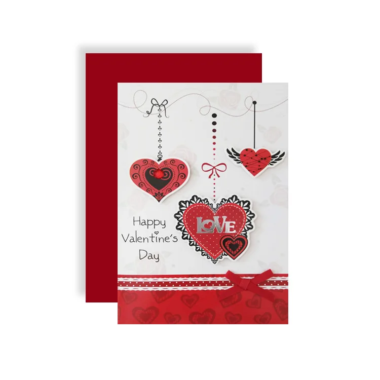 Valentine day Gift mini small card printing gold foil customise paper greeting card