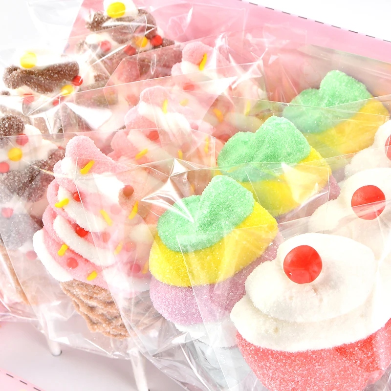 HALAL wholesale ice cream shaped big cartoon marshmallow lollipop decorated candy