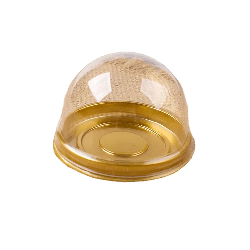 
China Manufacturer Custom Round PET Base and lid box Disposable Plastic Mini Moon Cake Boxes Tray 