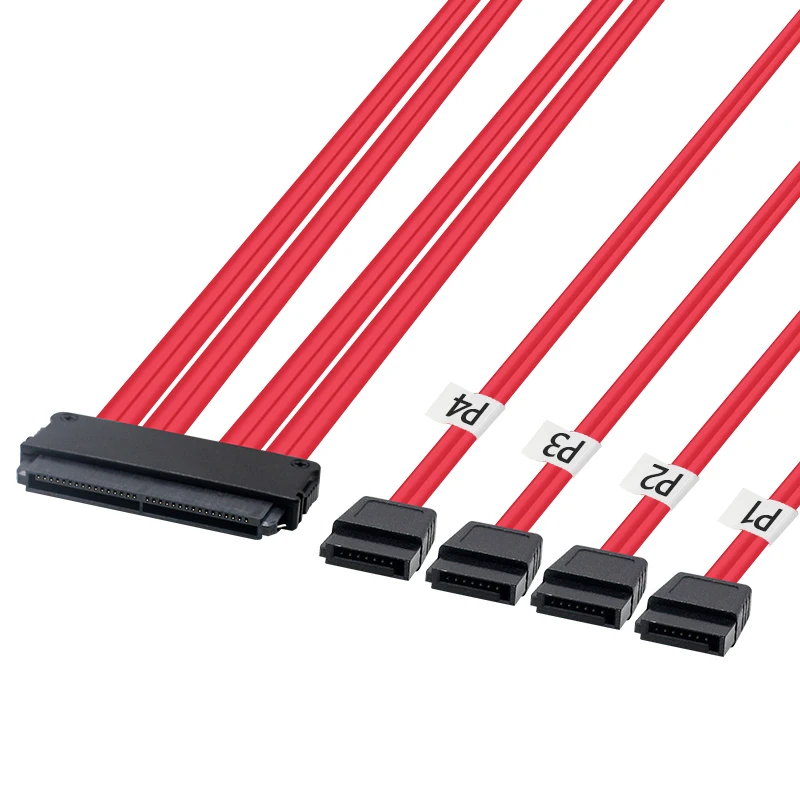 OIKWAN SAS 29Pin SFF-8482 штекер до 4 * 7Pin SATA Мужской Жесткий диск Raid кабель адаптер