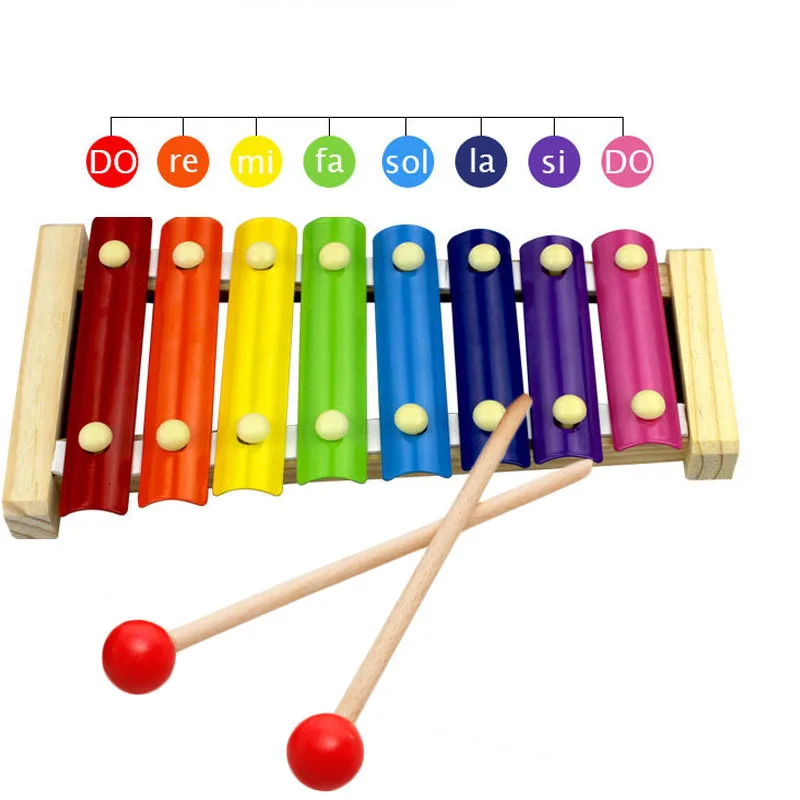 8-Note Music Instrument Toy Wooden Frame Style Xylophone Piano Colorful Children Kids Musical Funny Toys Baby Educational Gifts
