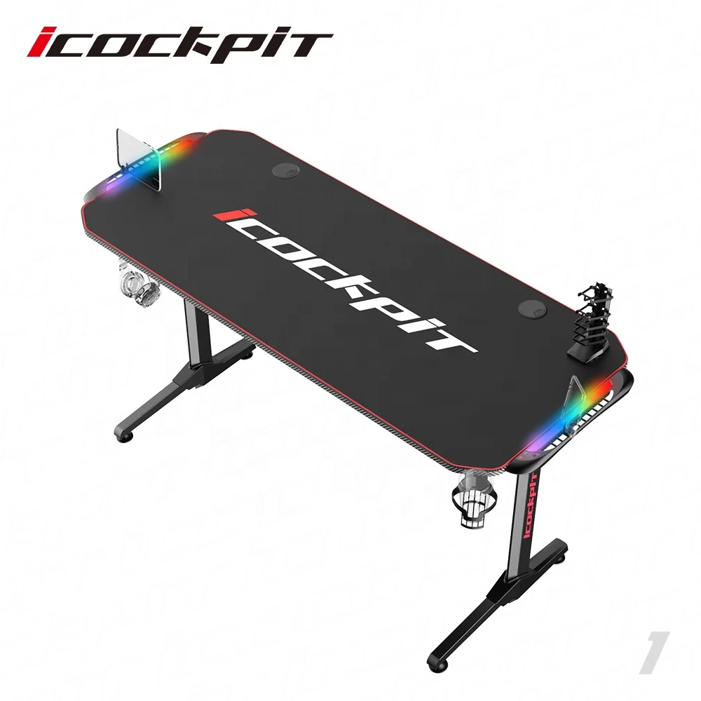 Modern design furniture high quality waterproof mouse pad desk gaming table with RGB lighting