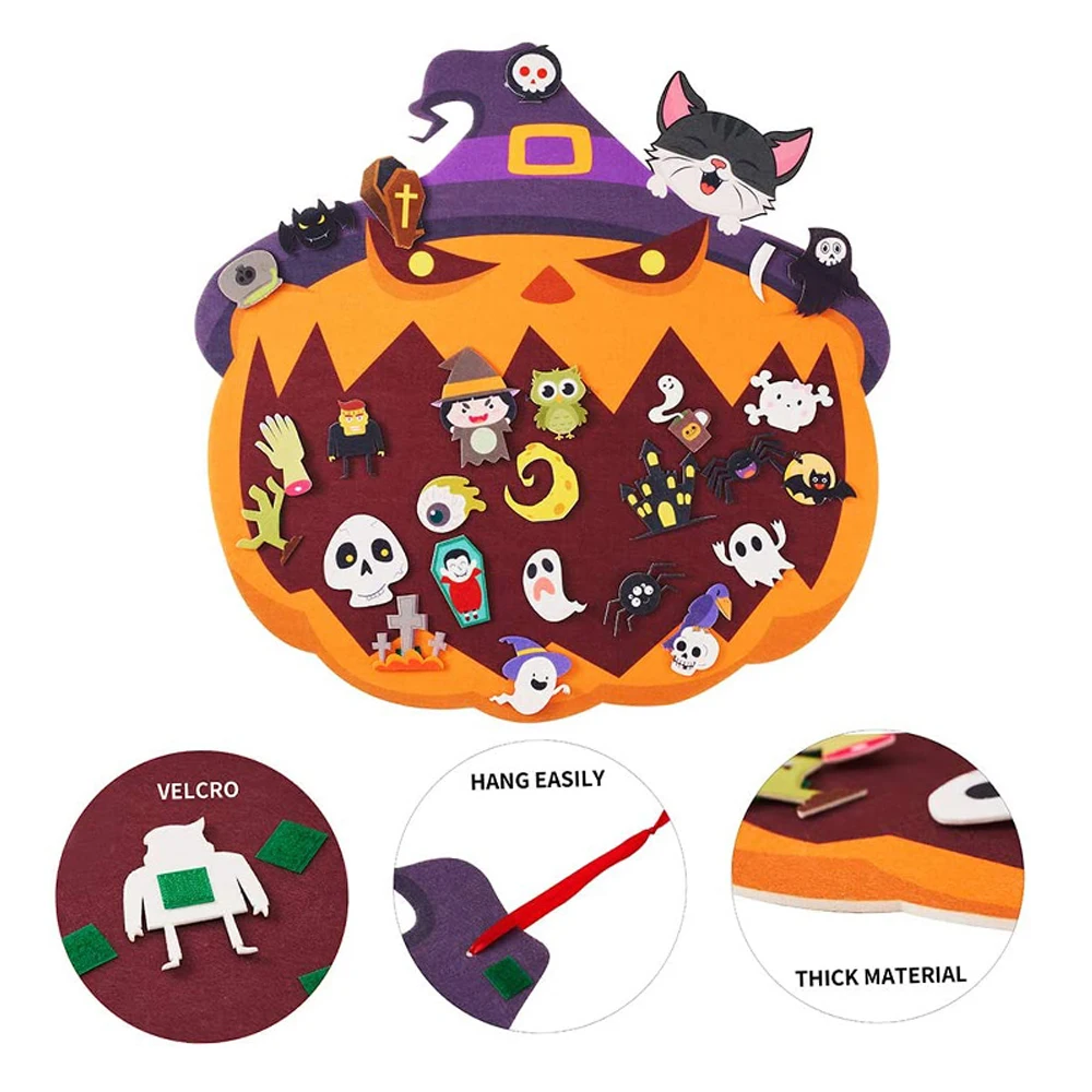 DIY Felt Halloween Crafts Decoration Pumpkin Ornaments Halloween for Kids For Halloween Party