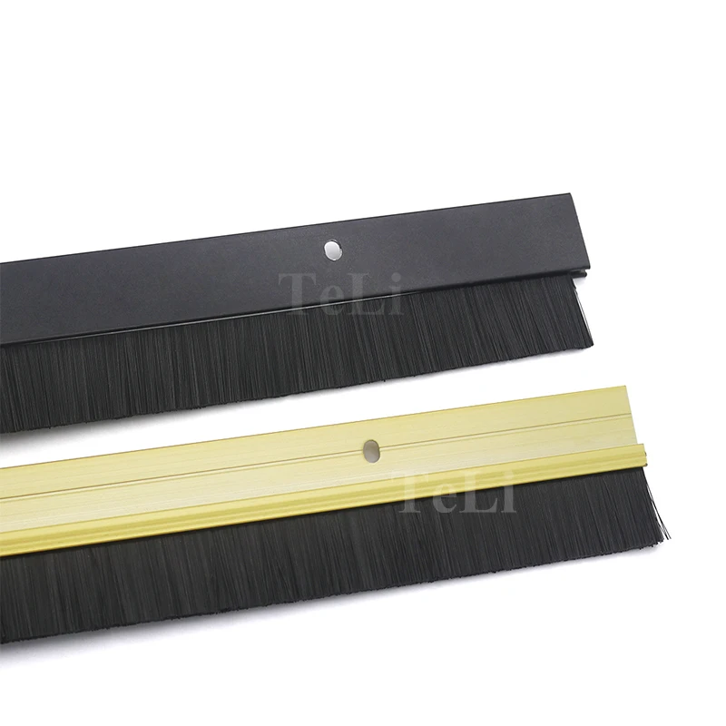 Windproof door bottom aluminum nylon bristle door brush