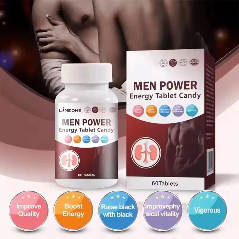 Men Power Tablets Energy Candy Capsules OEM Natural Peruvian Black Maca Dietary Supplement booster Herbal Pills for men  women