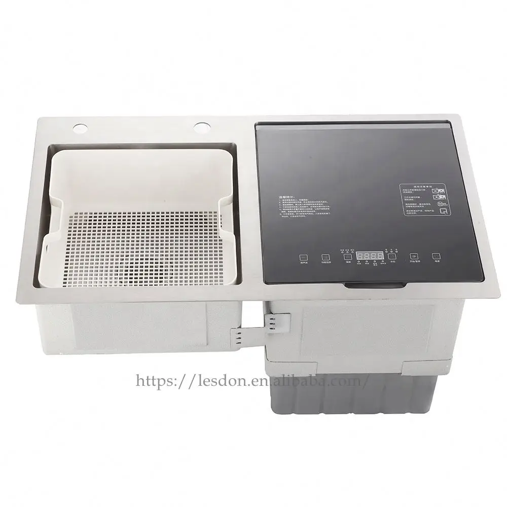 Professional Stainless Steel Kitchen Automatic Ultrasonic Built in Sink Dishwasher Machine for Home