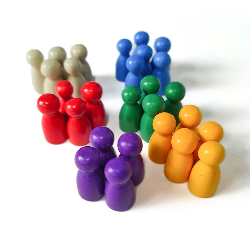 13*25mm & 16mm Round Corner Dice Multicolor Tabletop Wooden Pawns Ludo Game Set Accessories Plastic Custom Board Game Piece Pawn