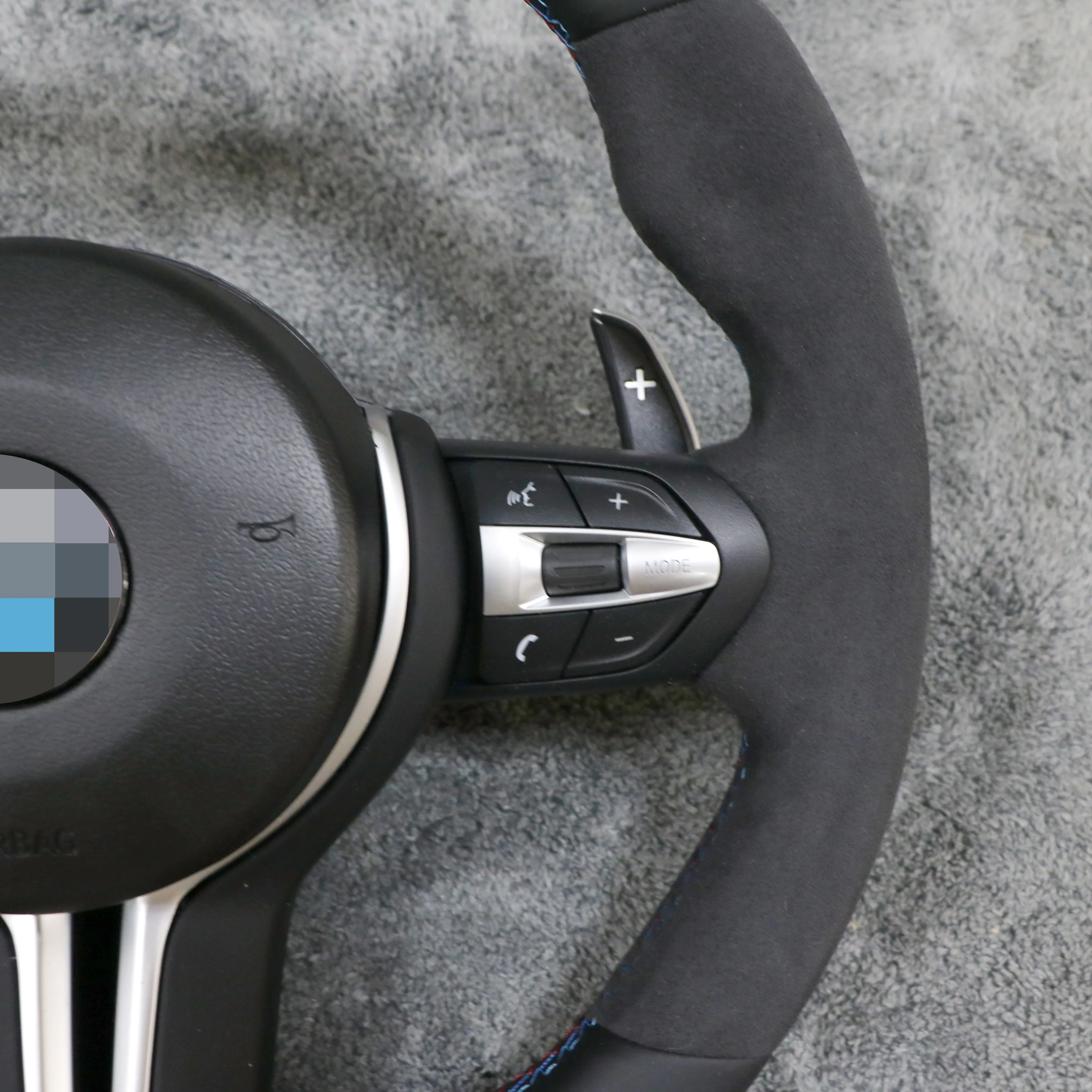 High quality blue top strip alcantara leather Steering Wheel For BMW 3series e90 f31 f95 g21 f13 f10 g01 f31 g32 g06