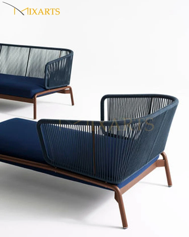 
Waterproof Outdoor Lounge Furniture Rope Woven Sunbed Chair 