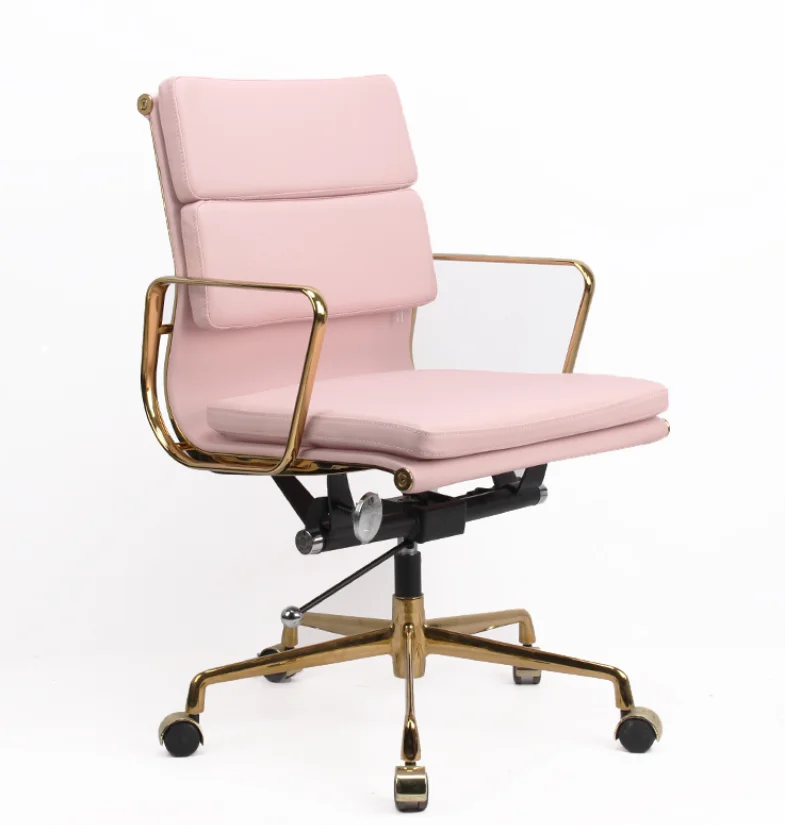 
 Yoocell современные розовые кожаные стулья с золотым основанием с регулируемой высотой для парикмахерской, комнаты ожидания для салона красоты  