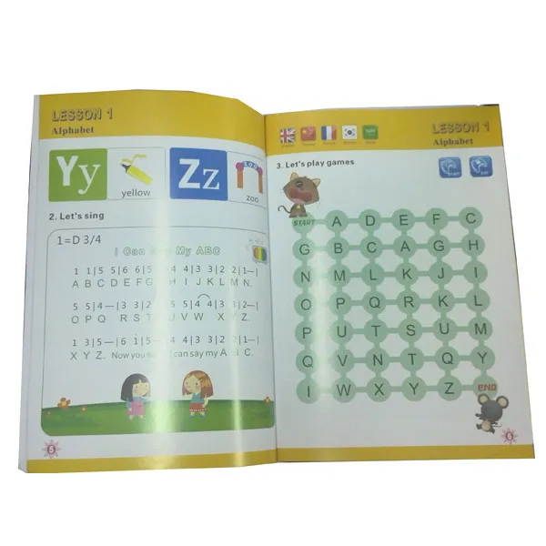 Children English Books learning pen studying teaching sounding talking with Arabic, French, Korean Chinese translation OEM