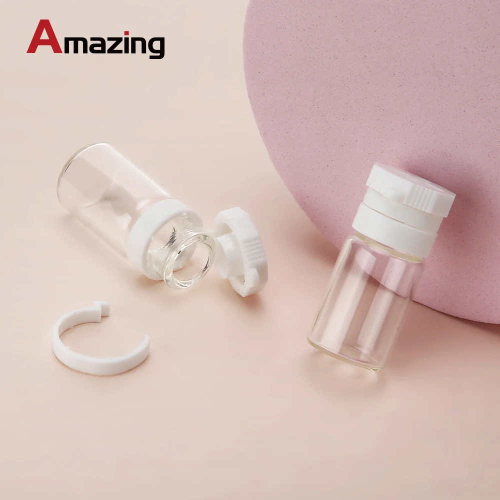 High quality 5ml empty facial essence glass ampoule bottle with PP sealing flip cap cosmetic packaging