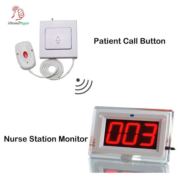 china wireless clinic nurse call system with nurse watch pager and patient bed head push button