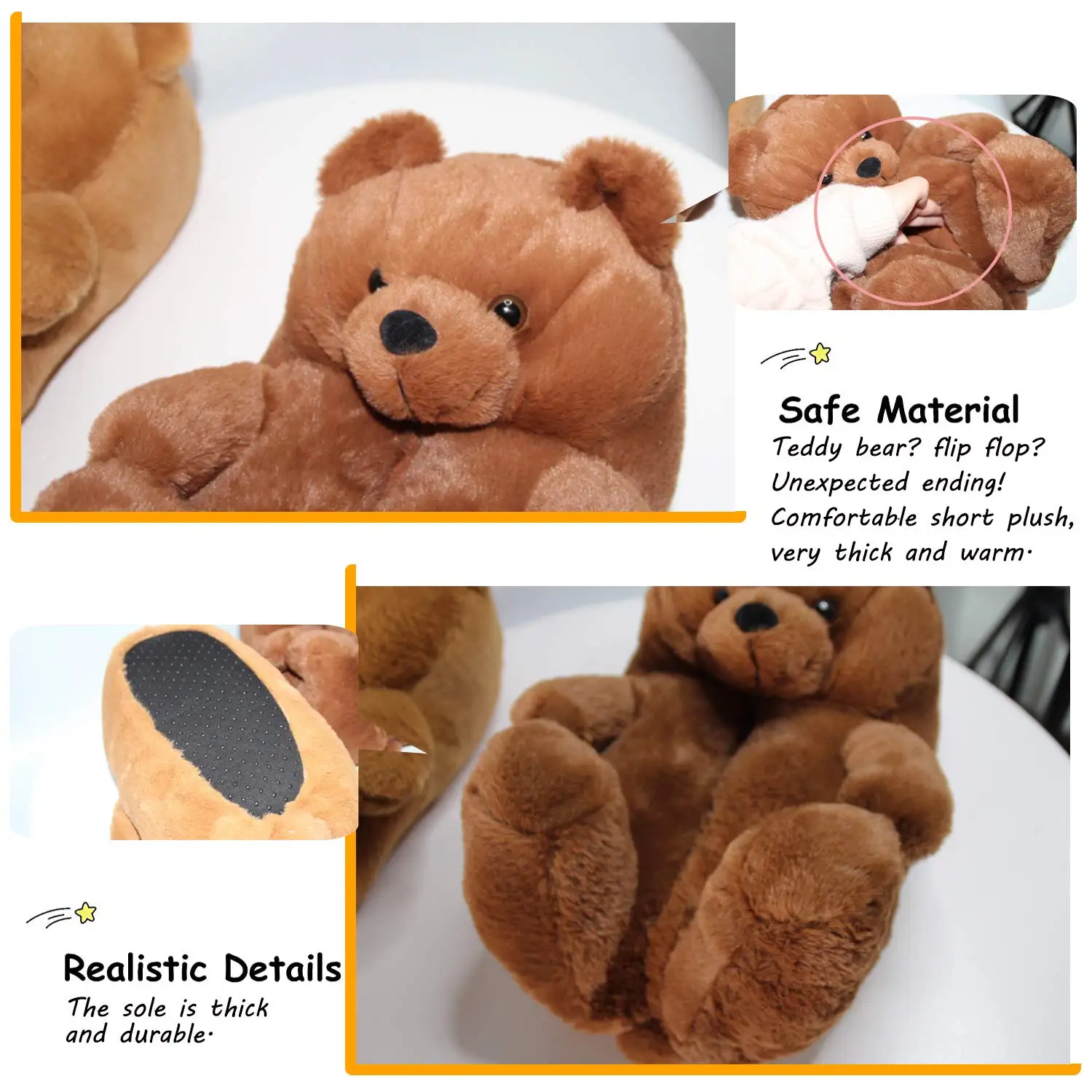 Teddy bear slippers 2022 fuzzy teddy Wholesale Plush adult Slipper House teddy bear slippers for women girls