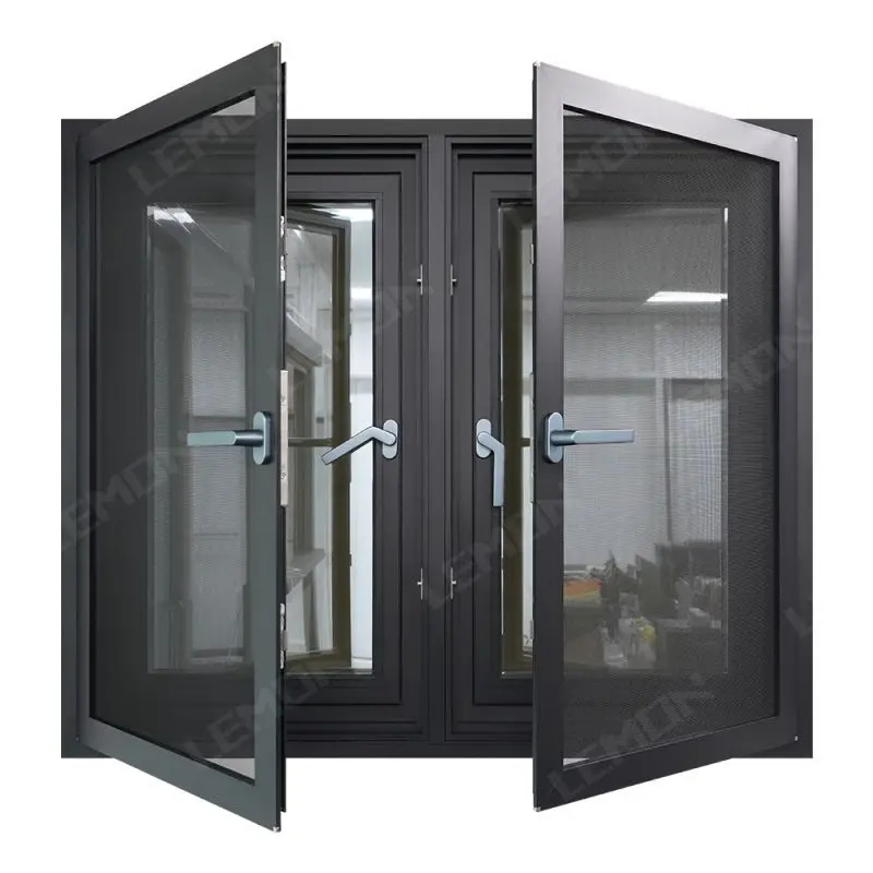 Wholesale USA NFRC Hurricane Impact Aluminum Double Glazing Aluminium French Window Casement Swing Window