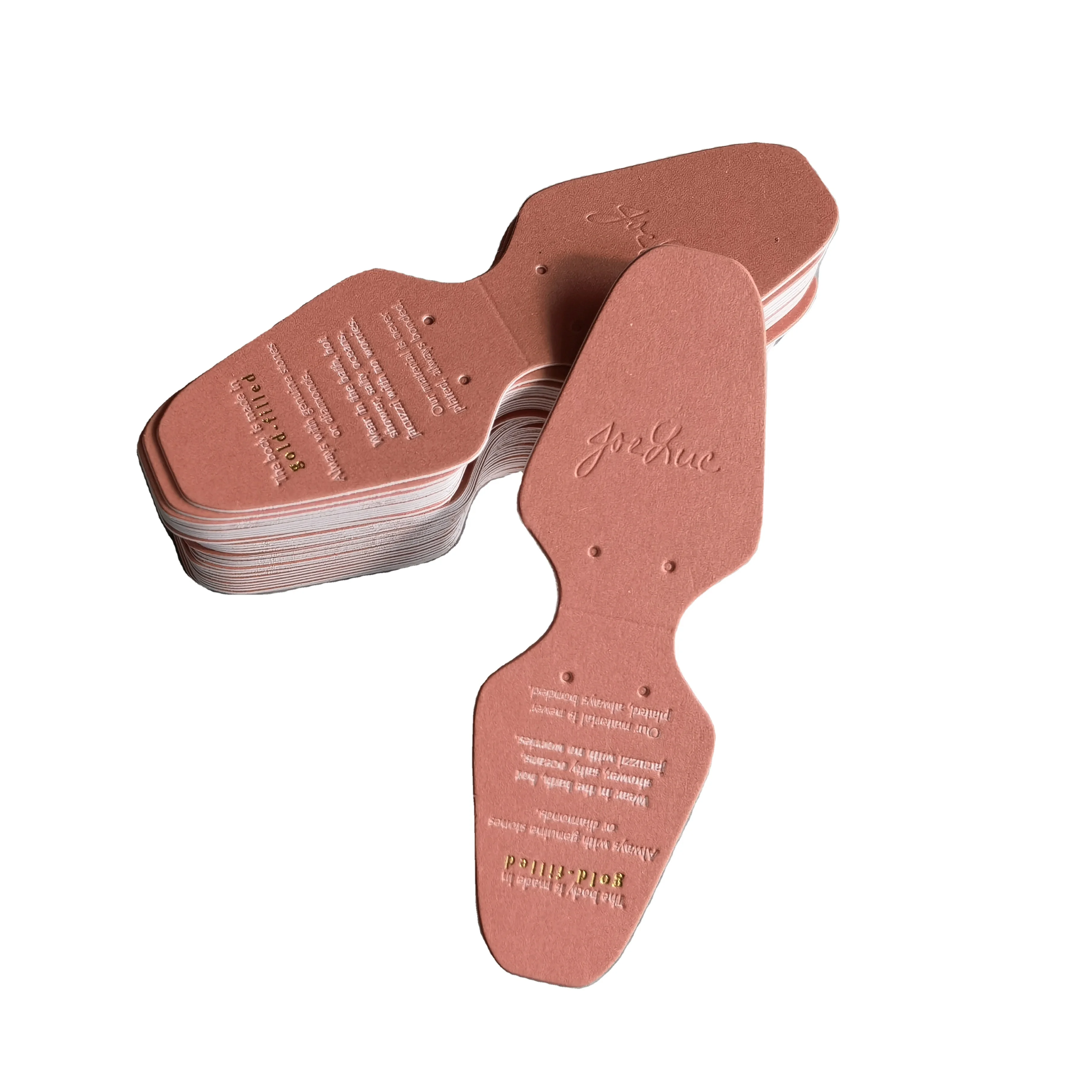 Изготовленные на заказ печатные ожерелья серьги карты ювелирные карты Золотая фольга для ювелирных изделий дисплей