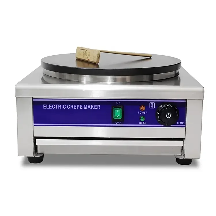 Kitchenware Commercial Non-stick Coating Rotating Stainless Steel Crepe Electric Crepe Pancake Maker Machine