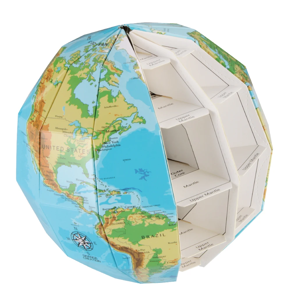 3D Stereo Assembling the globe World Map Travel Kid Child Toy Gift paper world map AR globe