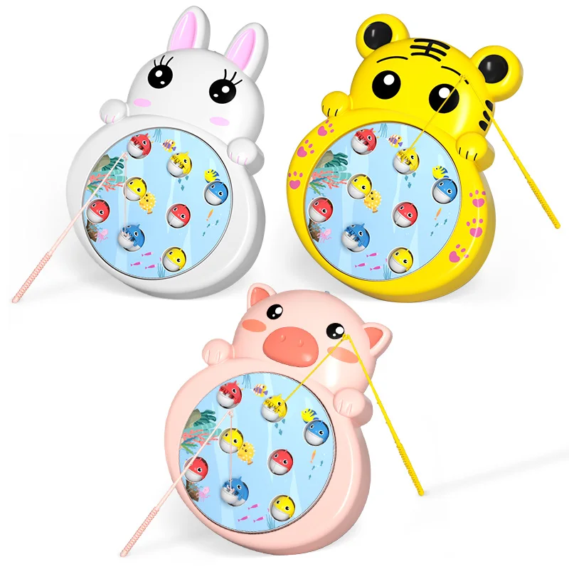 XST Popular Design Electric Cartoon Fishing Game Other Baby Toys Rabbit Tiger Pig Fishing Toy