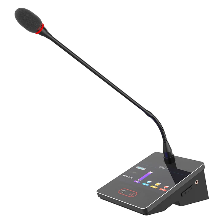 Thinuna VA-750C-L 3.5inch High-definition LCD Touch Screen Desktop Conference Digital Microphone Discussion System Gooseneck Mic