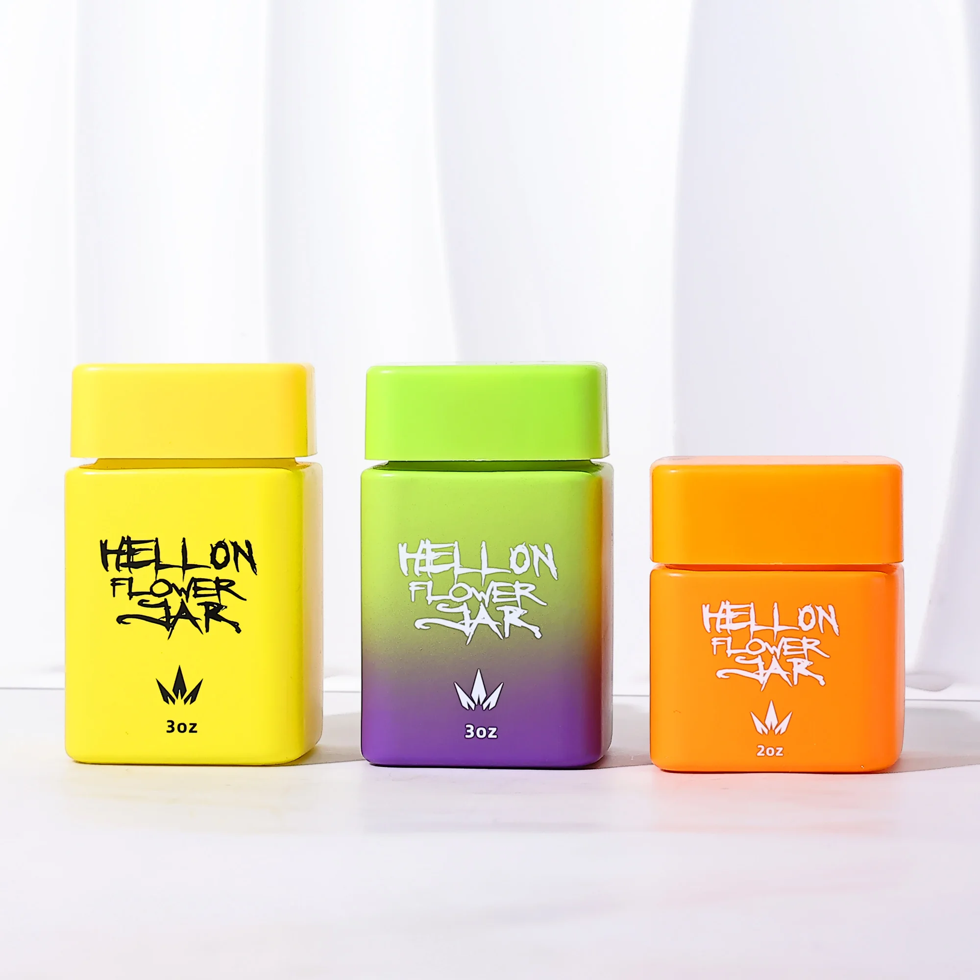 1oz 2oz 3oz 4oz Wholesale Child Resistant Packaging Airtight Smell Proof Container Child Proof Square Glass Jars With Crc Lid